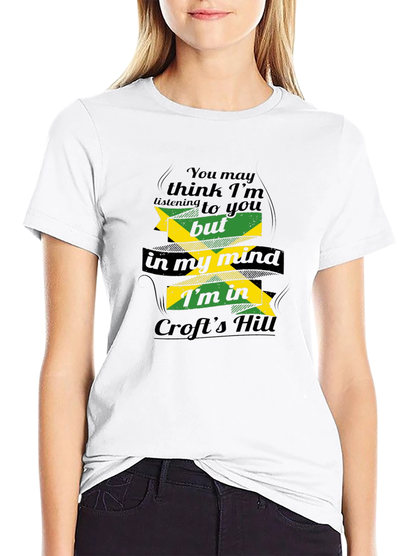 Crofts Hill Jamaica Mind T-Shirt - Comfy Black Tee
