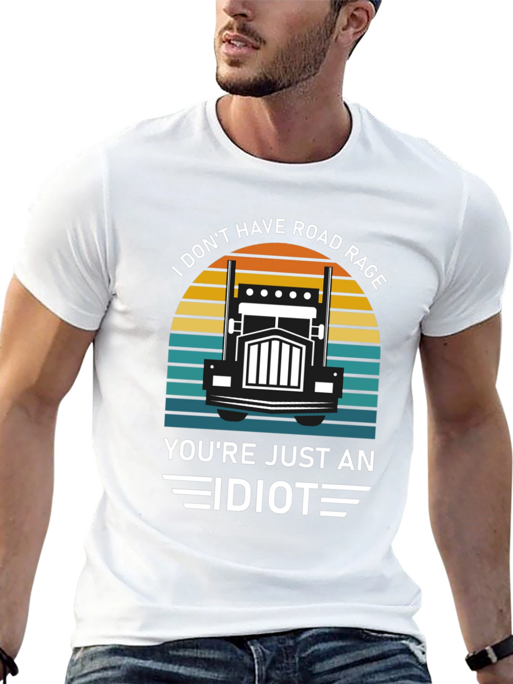 Road Rage Trucker Humor Graphic T-Shirt