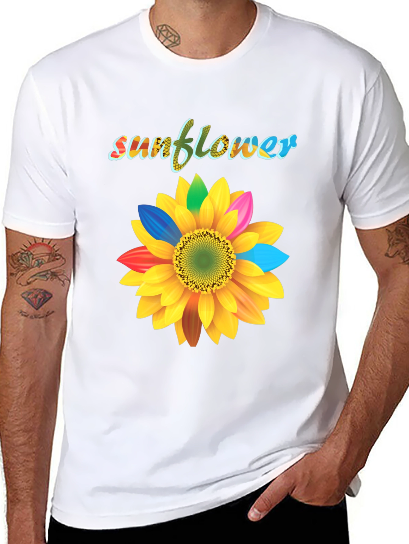 Sunflower Graphic Tee - Vibrant Colorful Design