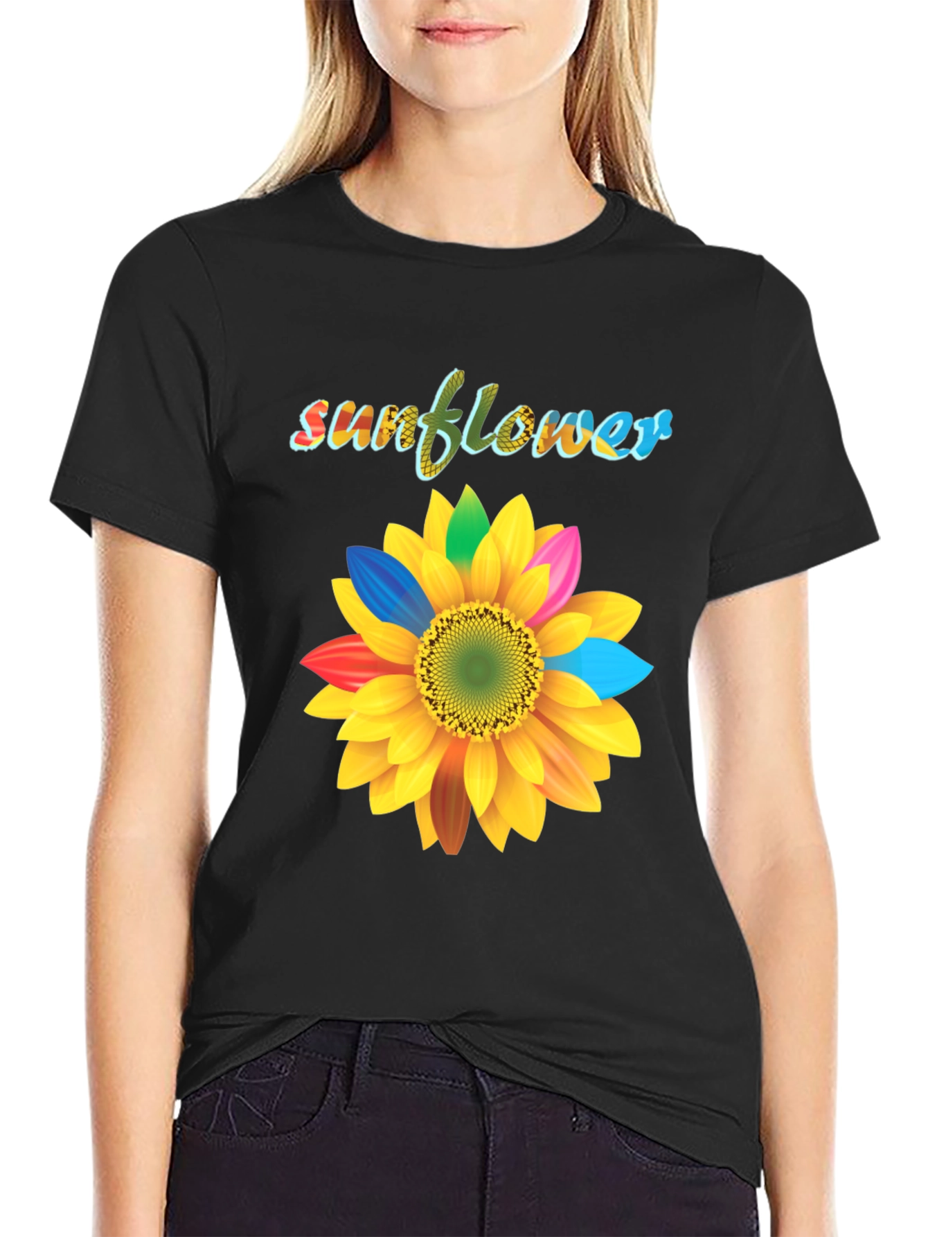 Sunflower Graphic Tee - Vibrant Colorful Design