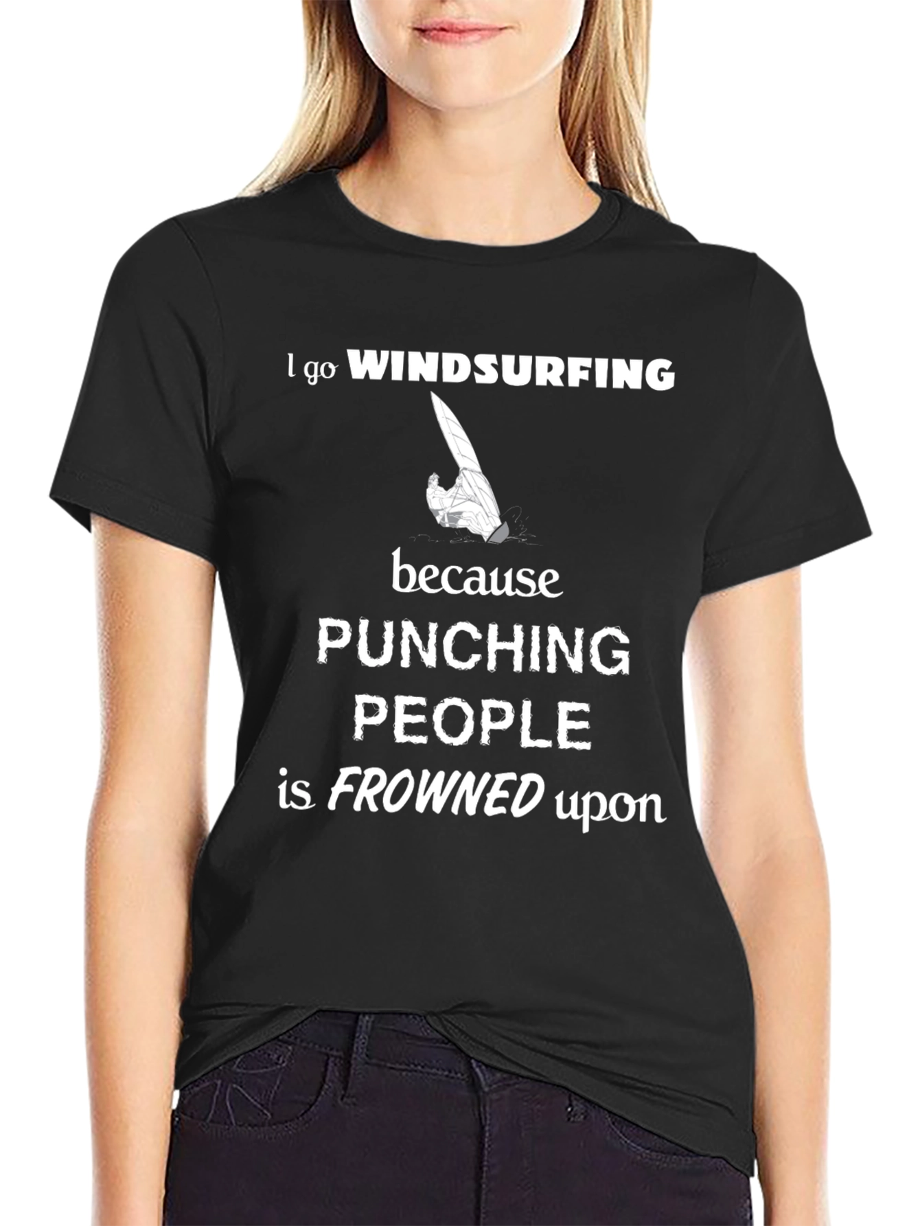 Windsurfing Graphic Tee: Punching People is Frowned Upon