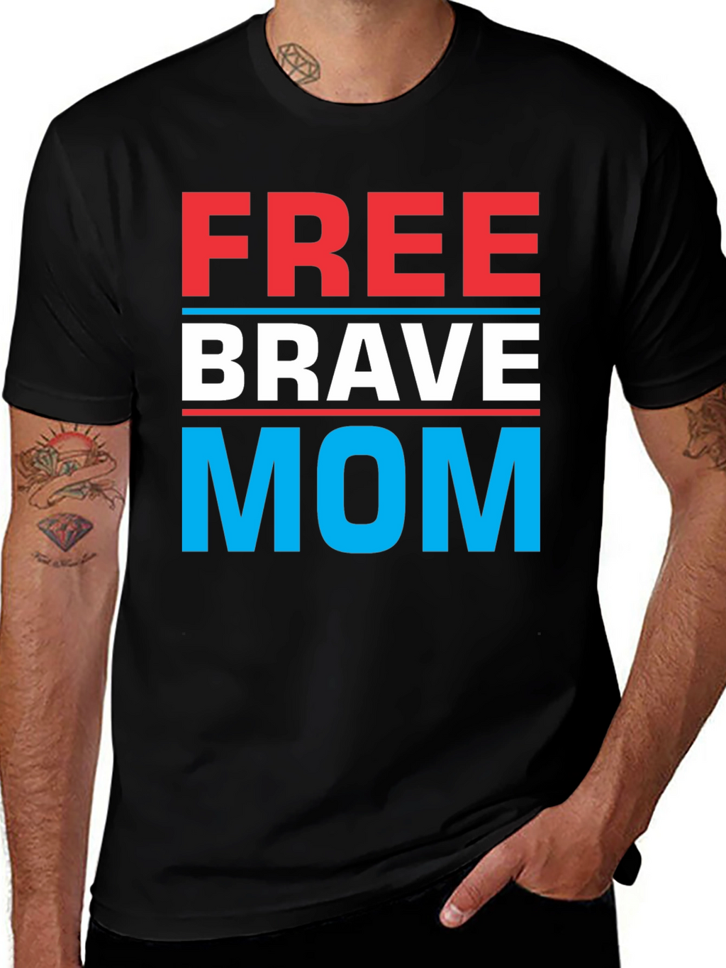 Free Brave Mom Graphic T-Shirt