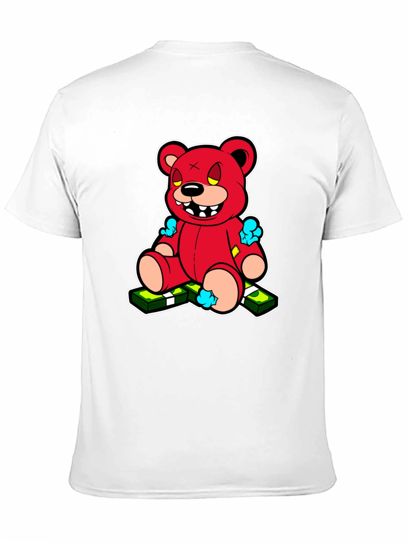 Cartoon Money Bear Black T-Shirt