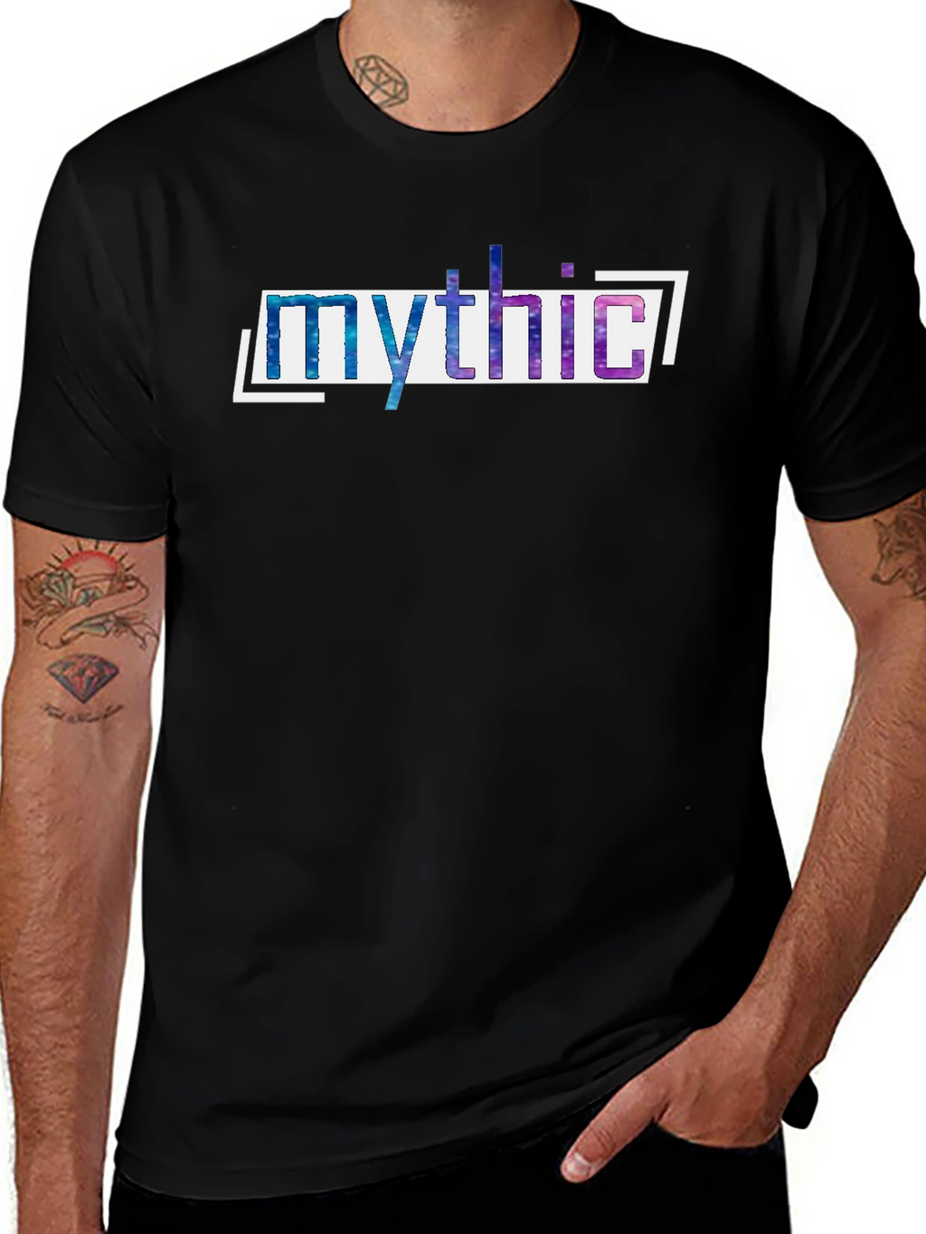 Mythic Galaxy Print Black T-Shirt