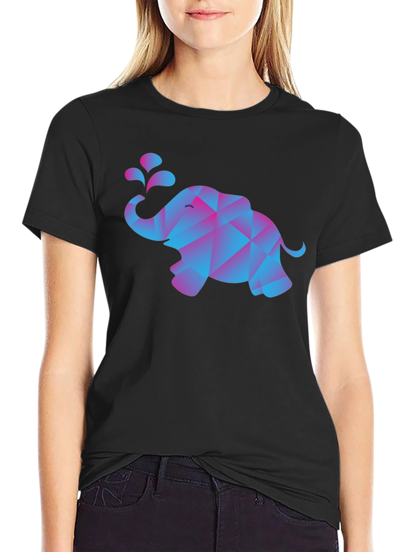 Geometric Elephant T-Shirt - Modern Abstract Design