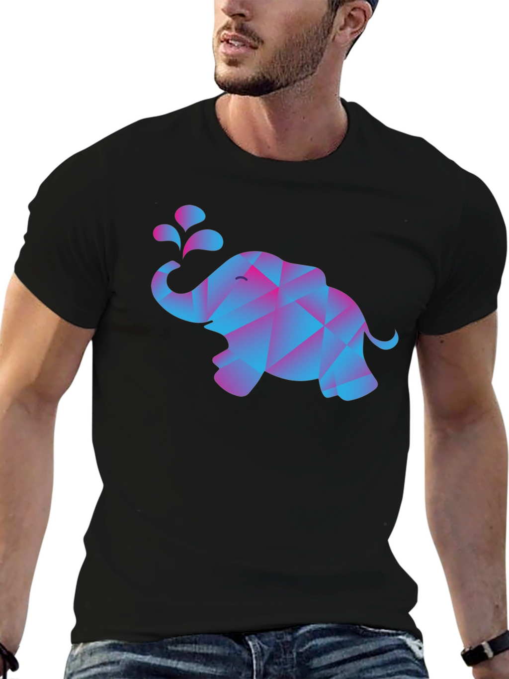 Geometric Elephant T-Shirt - Modern Abstract Design