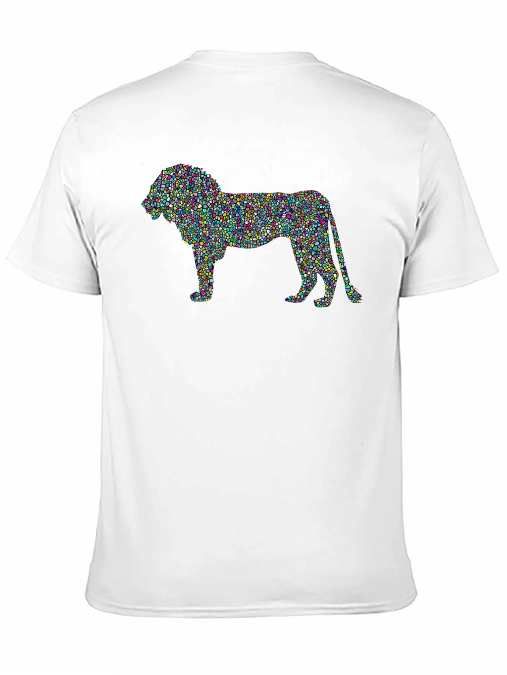Abstract Lion Graphic T-Shirt - Mens Black Tee