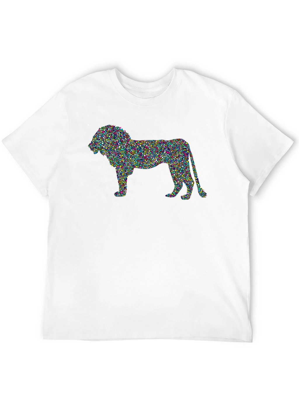 Abstract Lion Graphic T-Shirt - Mens Black Tee