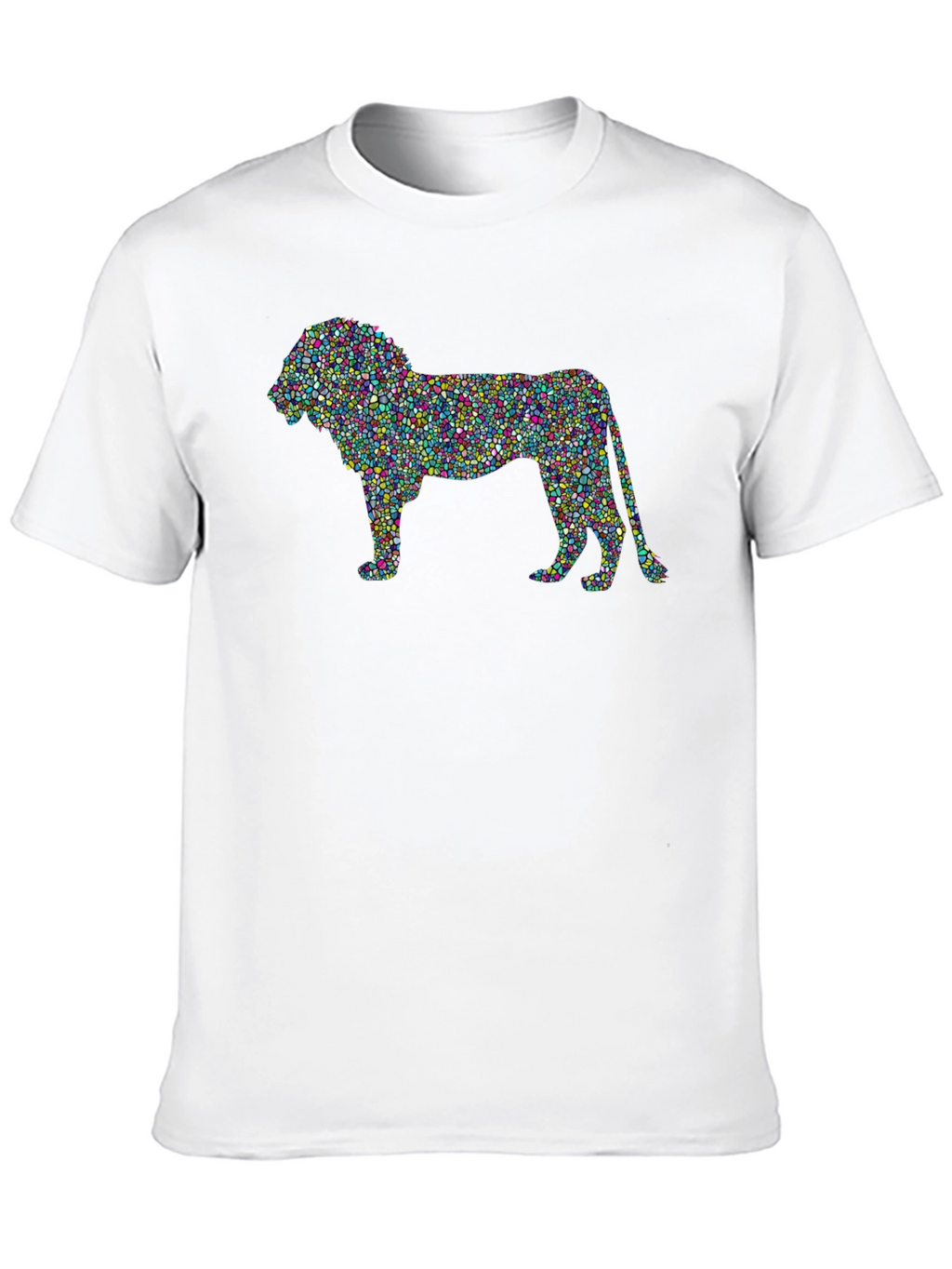 Abstract Lion Graphic T-Shirt - Mens Black Tee
