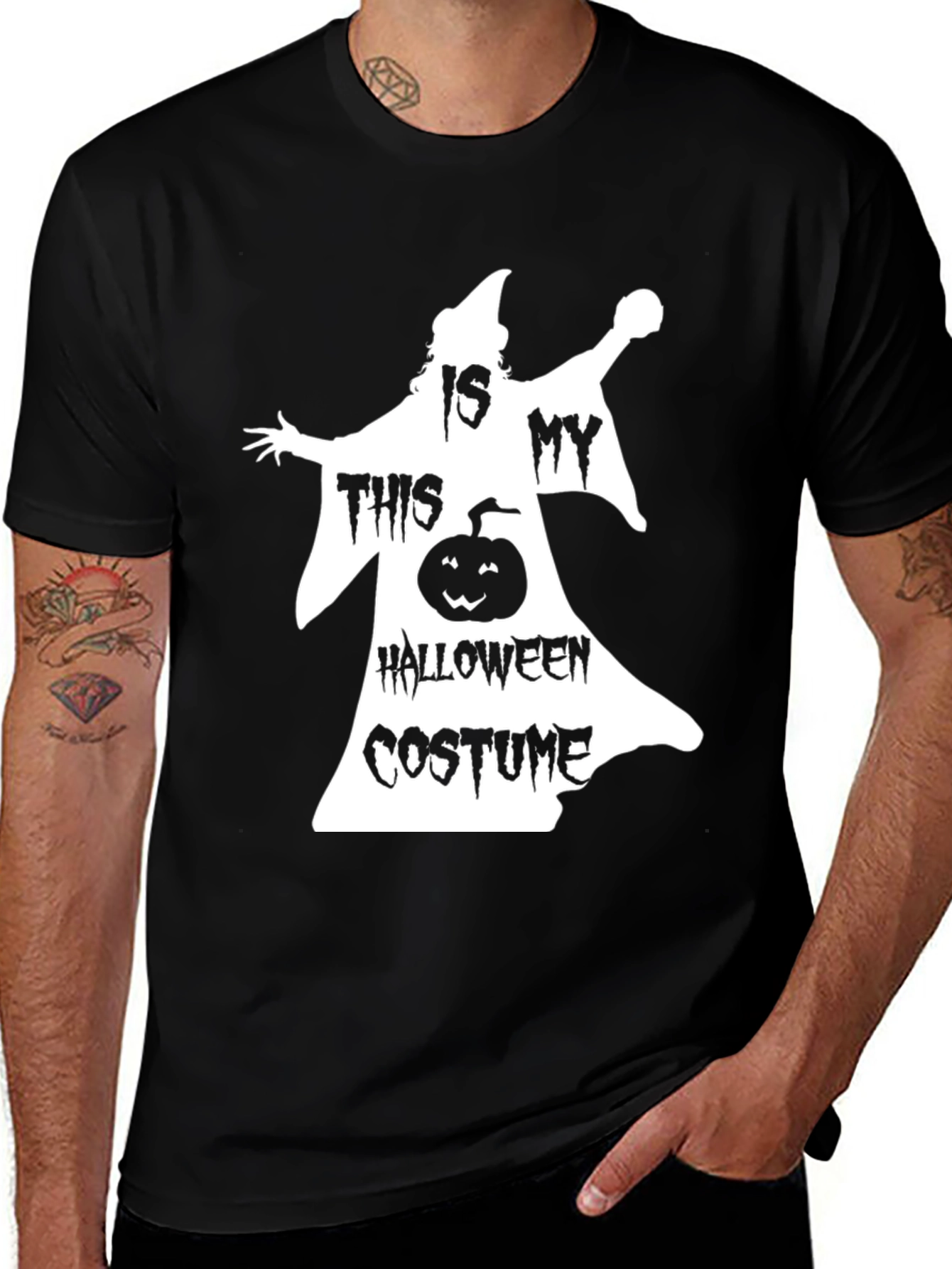 Halloween Costume T-Shirt - Spooky Pumpkin Ghost Design