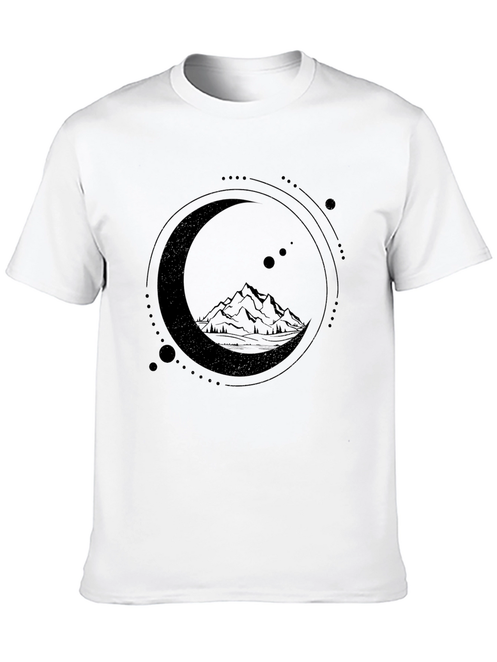 Mountain Moon Graphic Tee - Stylish Black T-Shirt
