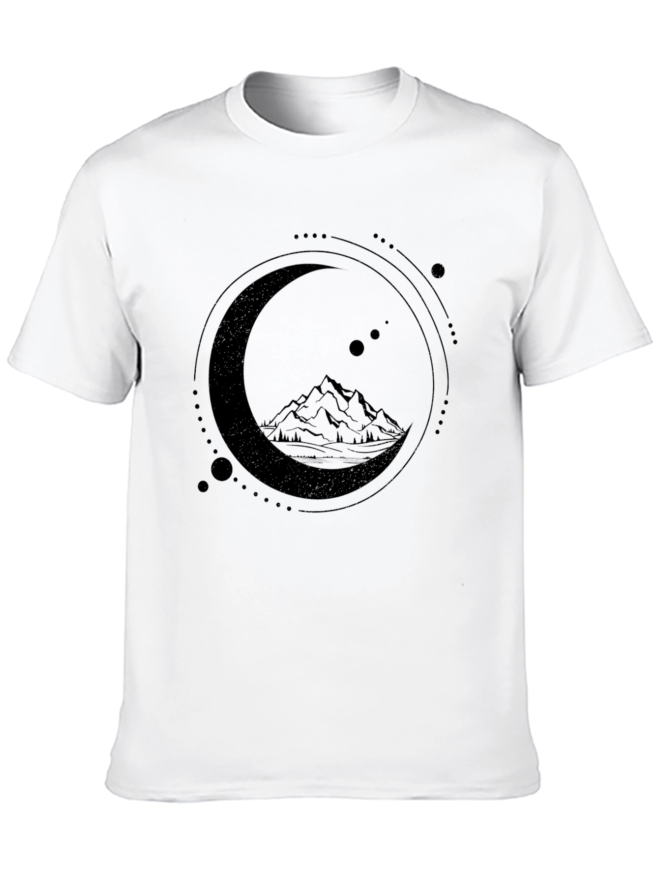 Mountain Moon Graphic Tee - Stylish Black T-Shirt