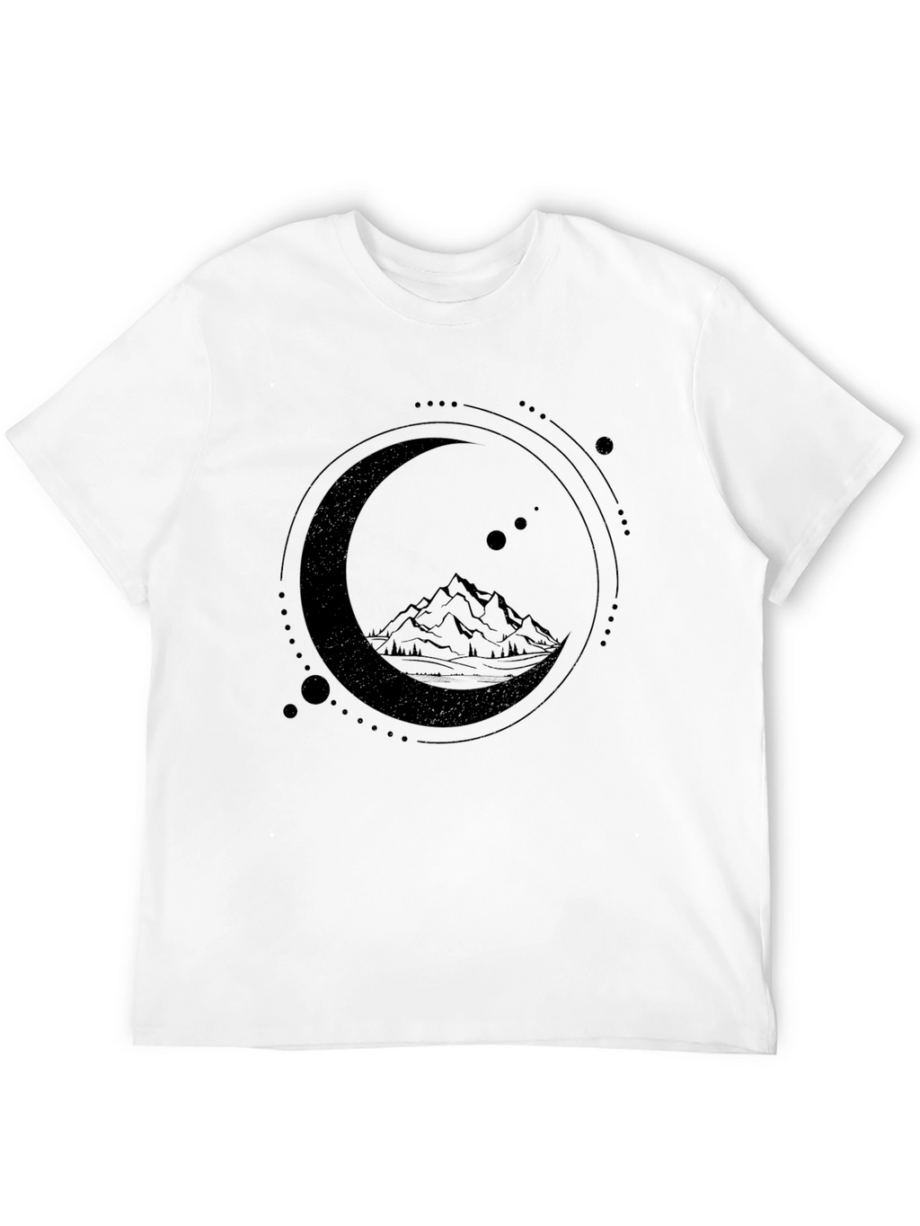 Mountain Moon Graphic Tee - Stylish Black T-Shirt