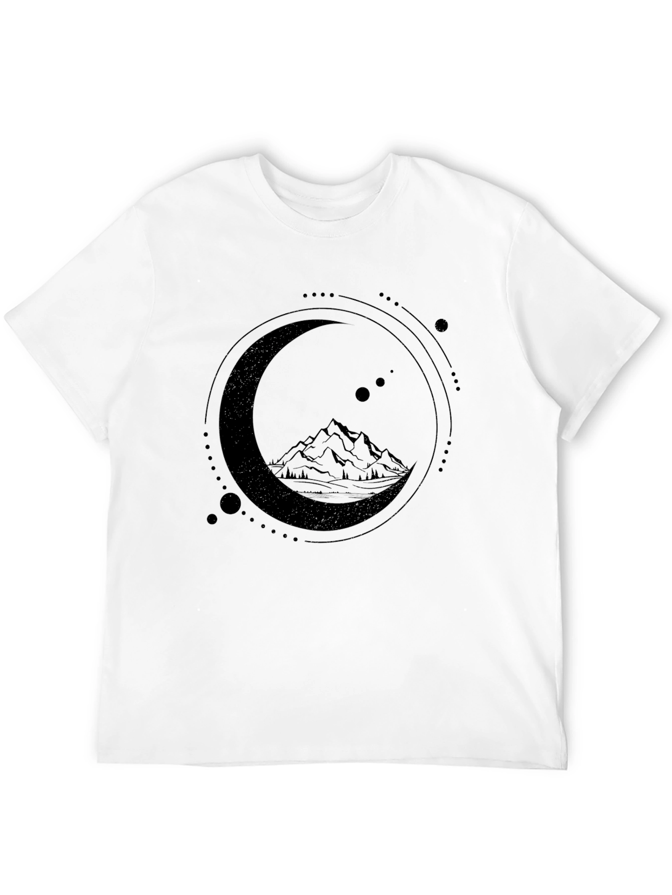 Mountain Moon Graphic Tee - Stylish Black T-Shirt