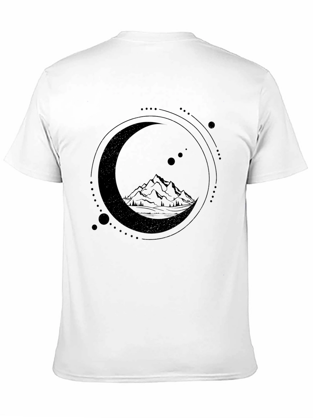 Mountain Moon Graphic Tee - Stylish Black T-Shirt