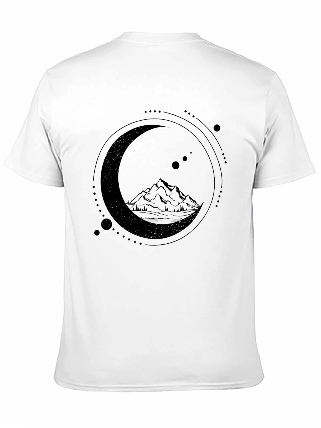 Mountain Moon Graphic Tee - Stylish Black T-Shirt