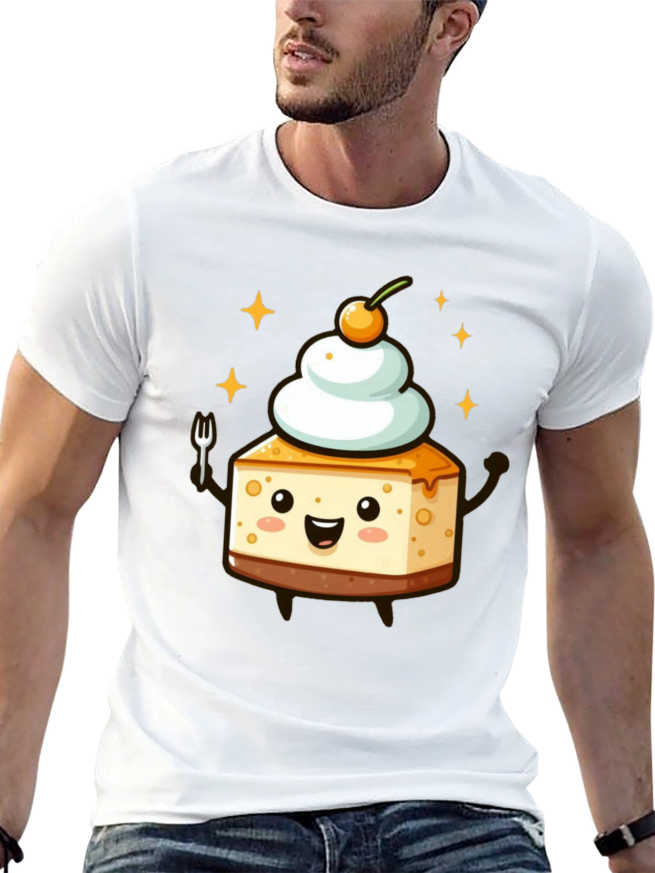 Cheesecake Kawaii T-Shirt - Dessert Cartoon Tee