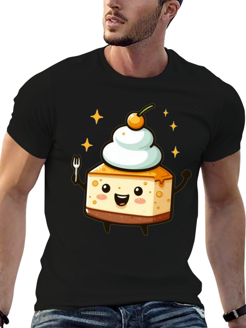 Cheesecake Kawaii T-Shirt - Dessert Cartoon Tee