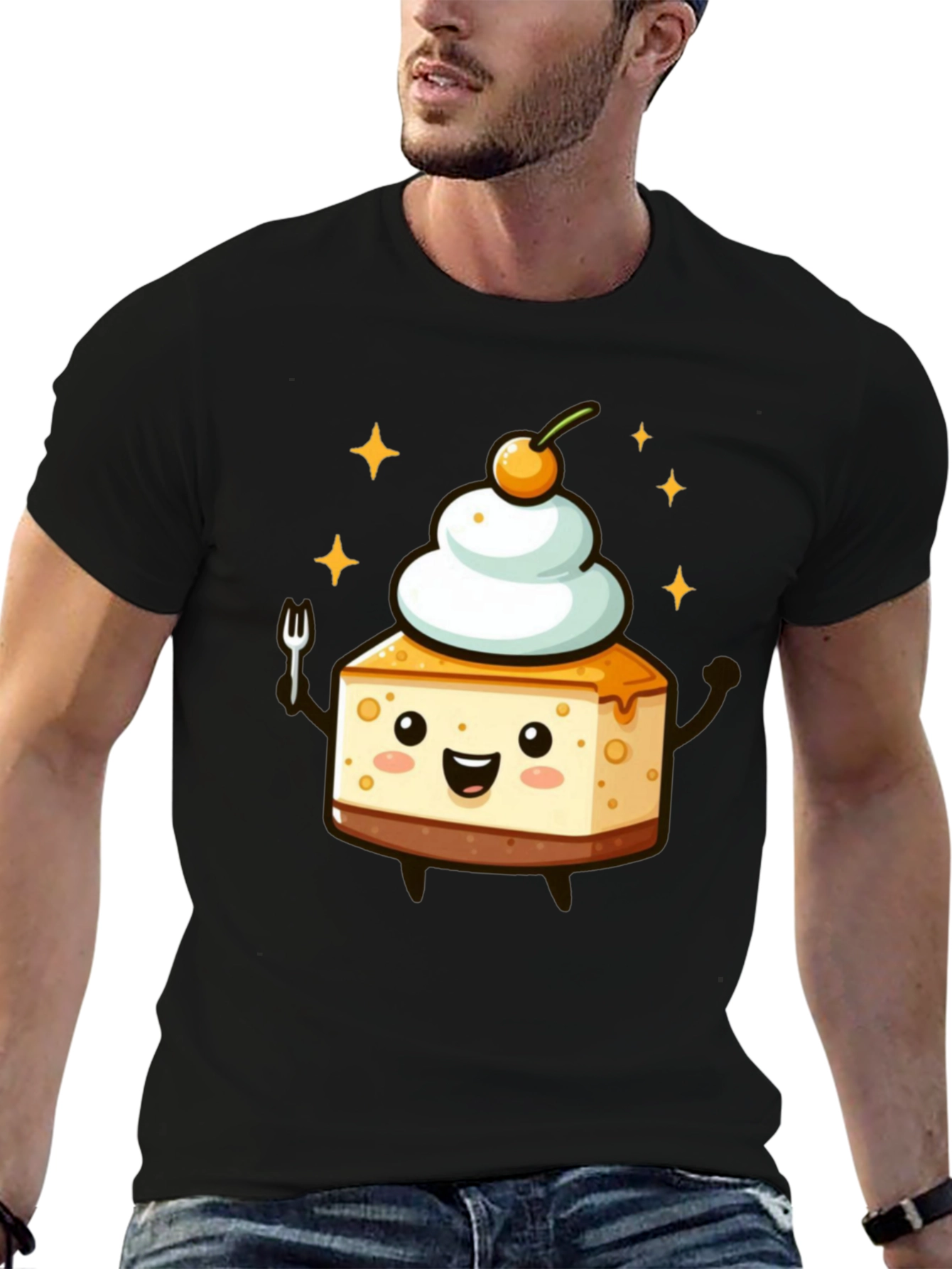 Cheesecake Kawaii T-Shirt - Dessert Cartoon Tee