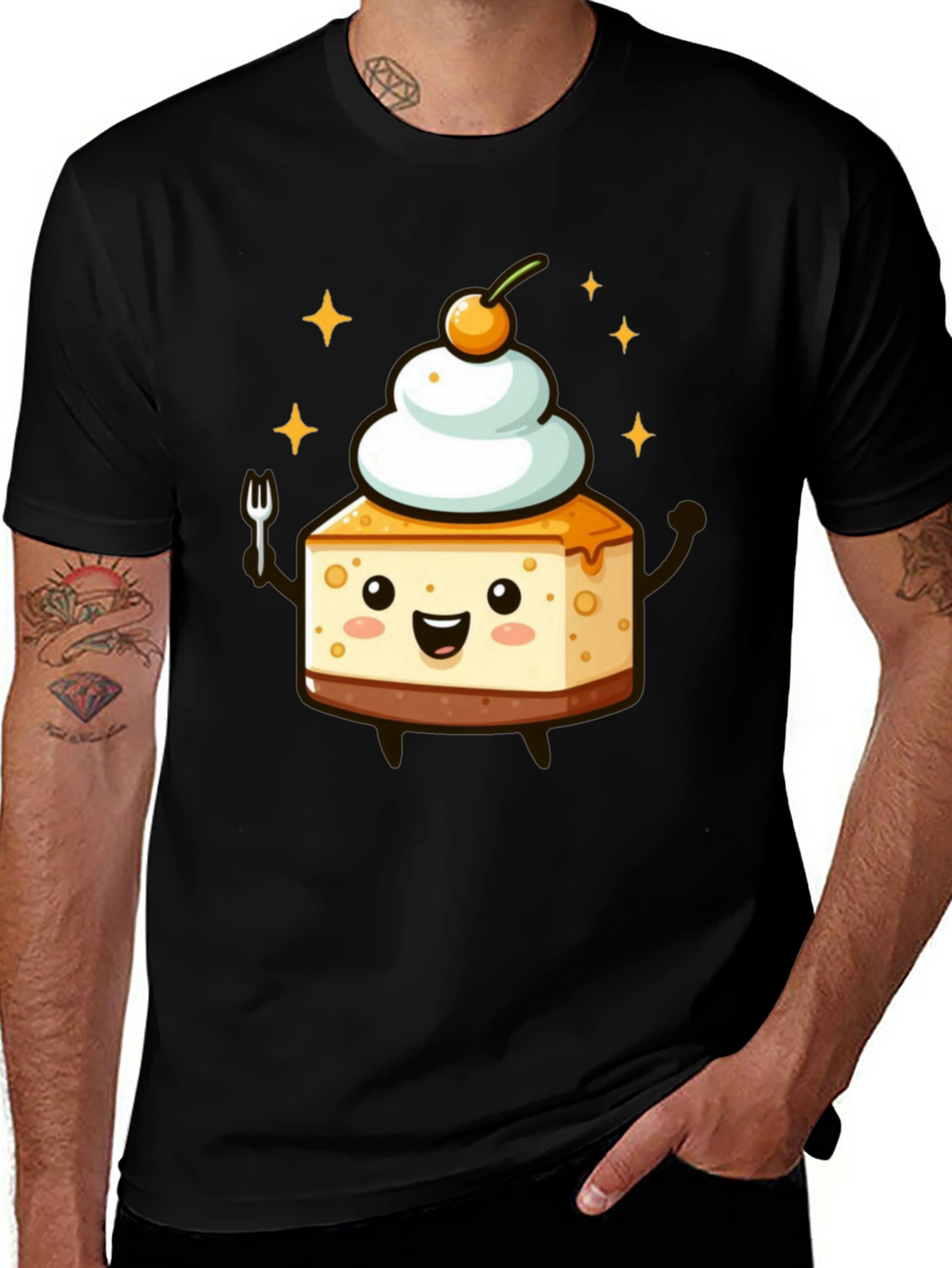 Cheesecake Kawaii T-Shirt - Dessert Cartoon Tee