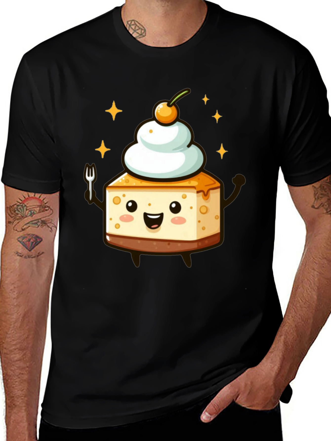 Cheesecake Kawaii T-Shirt - Dessert Cartoon Tee
