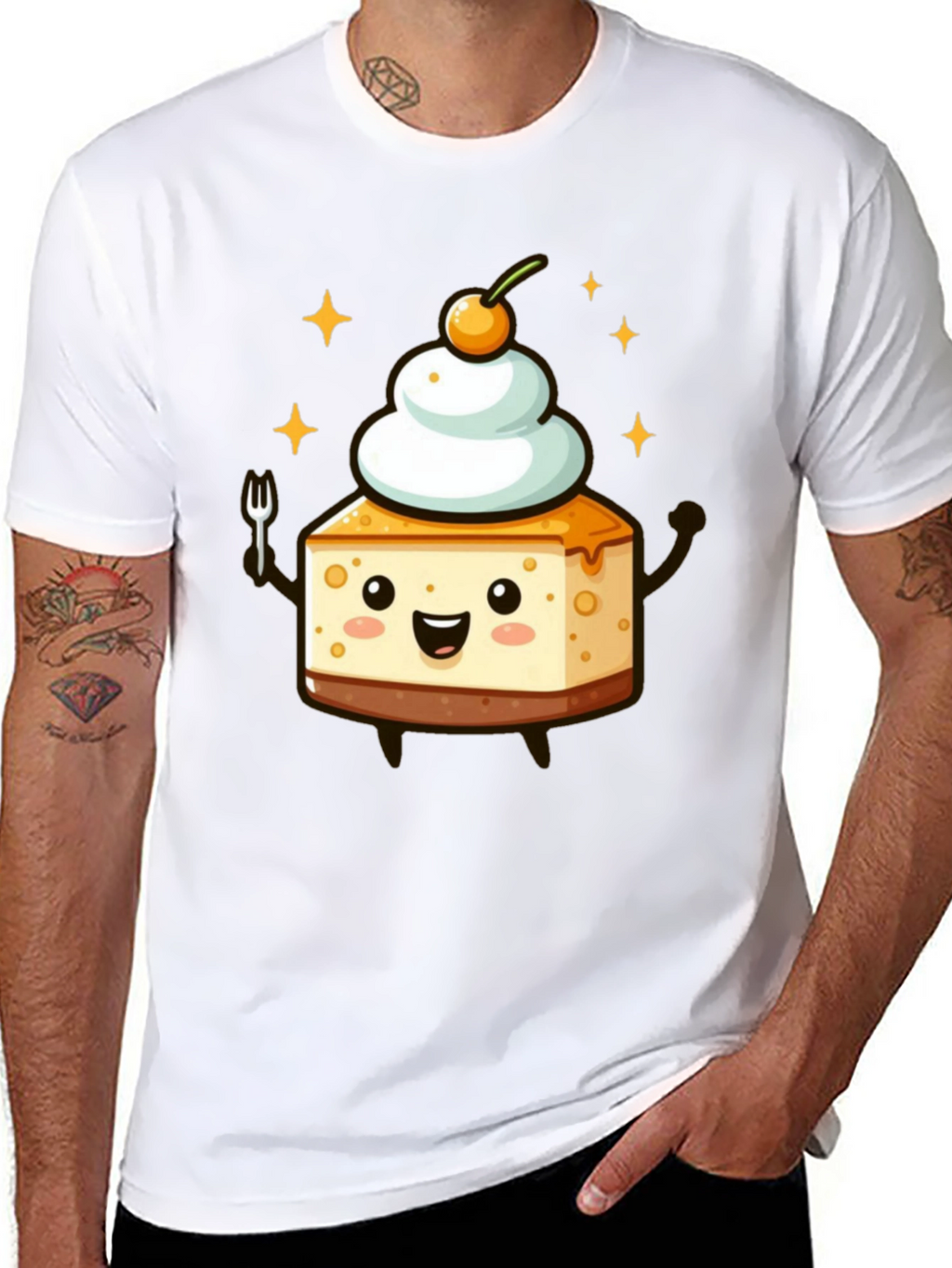Cheesecake Kawaii T-Shirt - Dessert Cartoon Tee