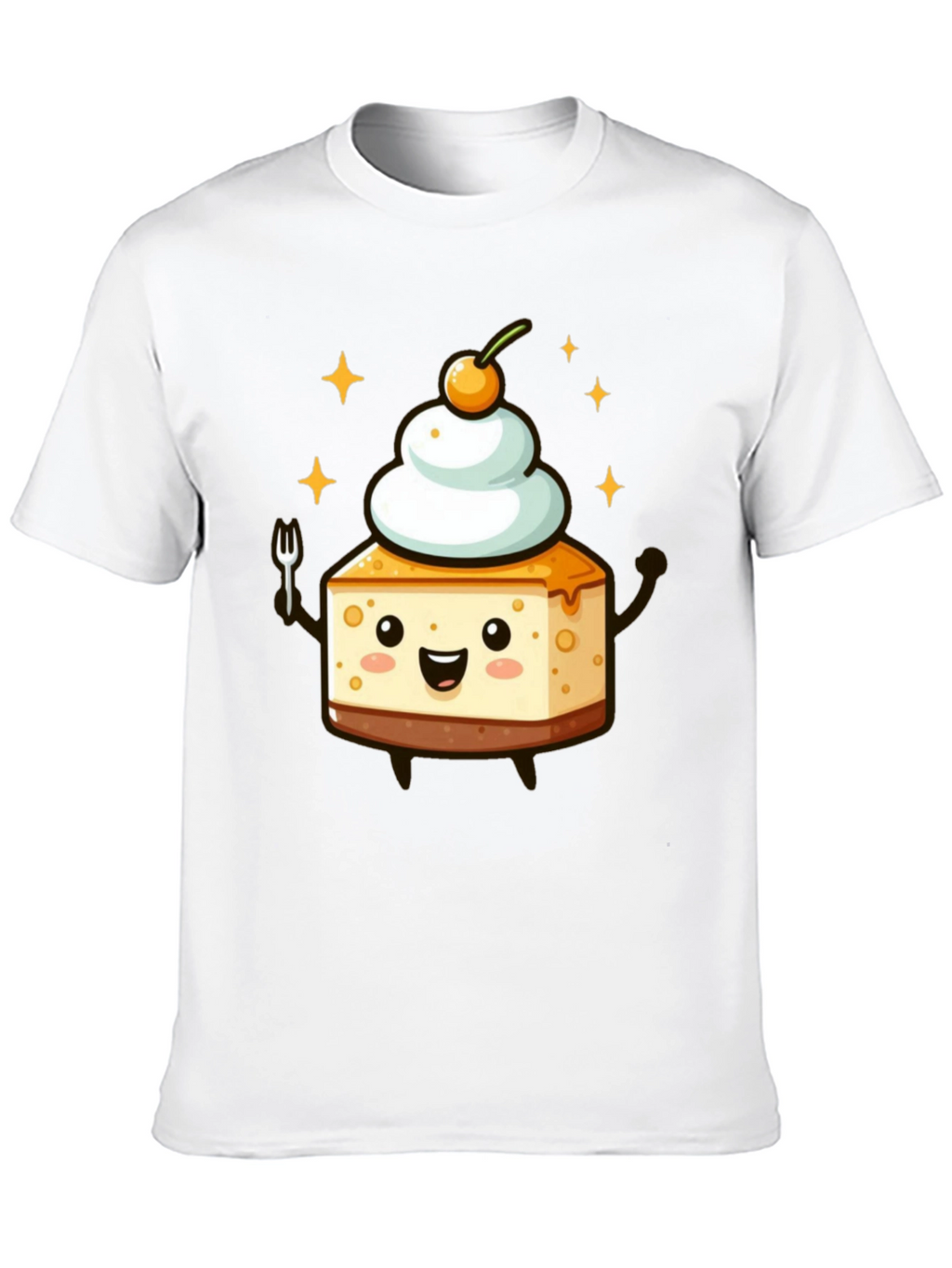 Cheesecake Kawaii T-Shirt - Dessert Cartoon Tee