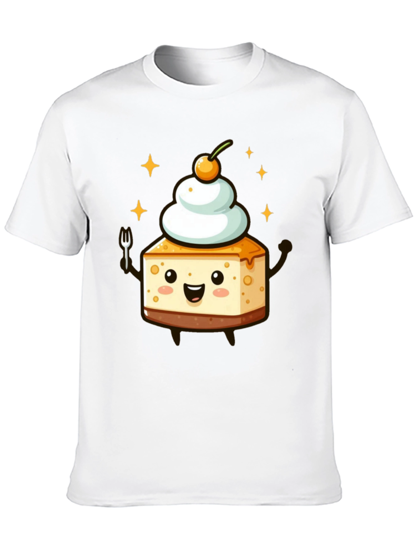Cheesecake Kawaii T-Shirt - Dessert Cartoon Tee