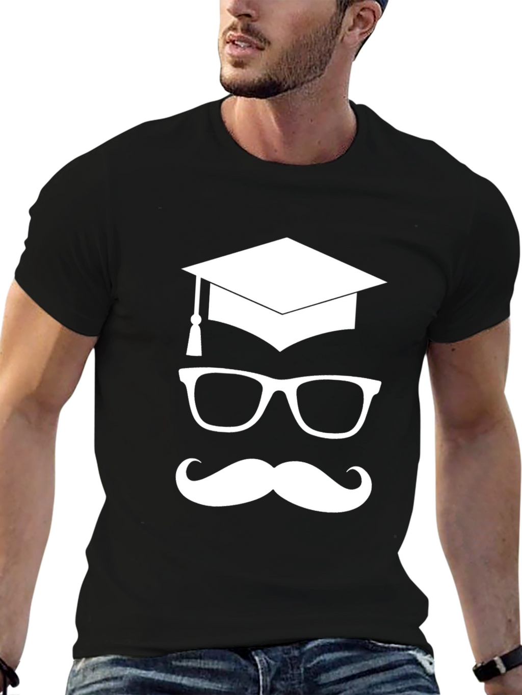 Graduation Glasses & Mustache T-Shirt