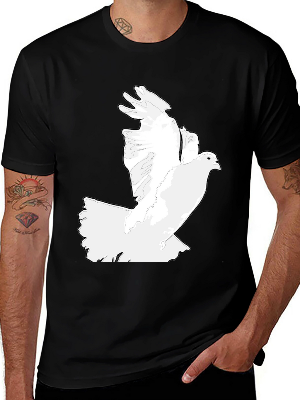 Dove Graphic Tee - Classic Black Mens T-Shirt