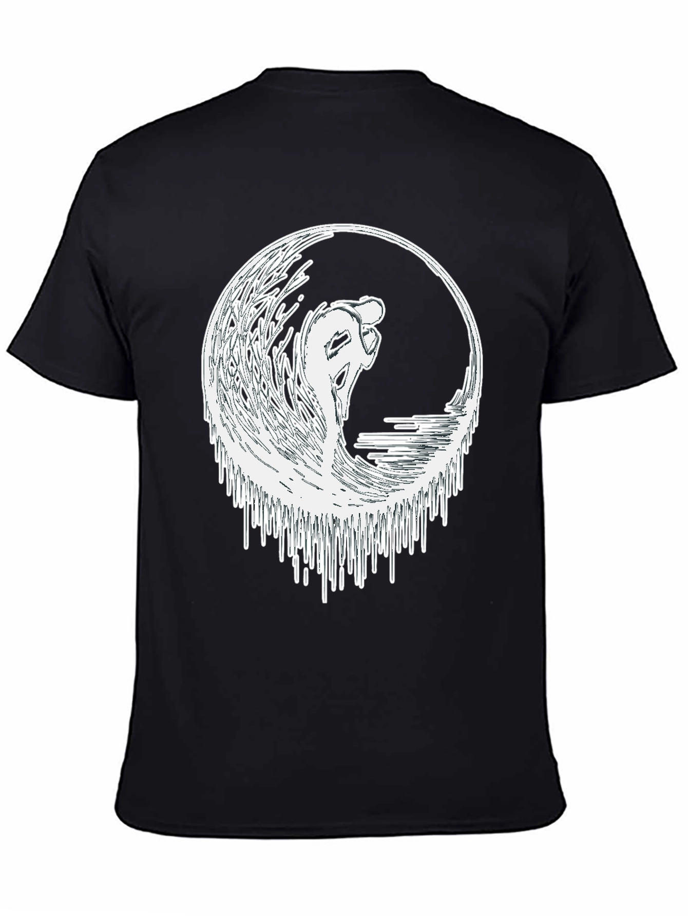 Surfing Wave Graphic Tee - Black
