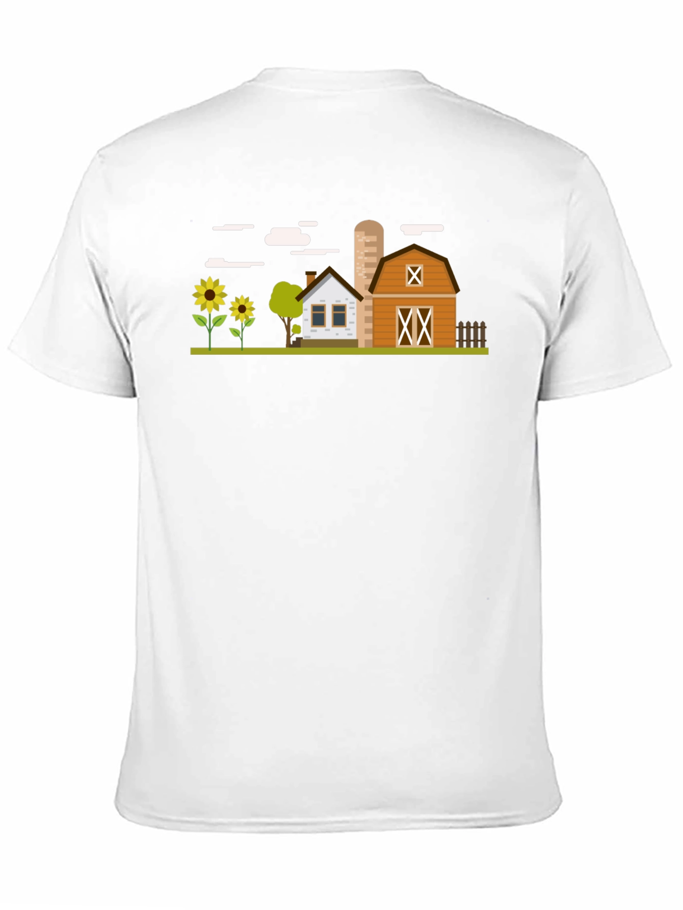 Farm Scene Graphic T-Shirt - Black Cotton Tee