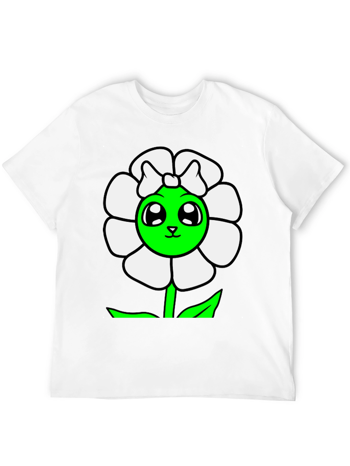Cute Flower Graphic T-Shirt - Black