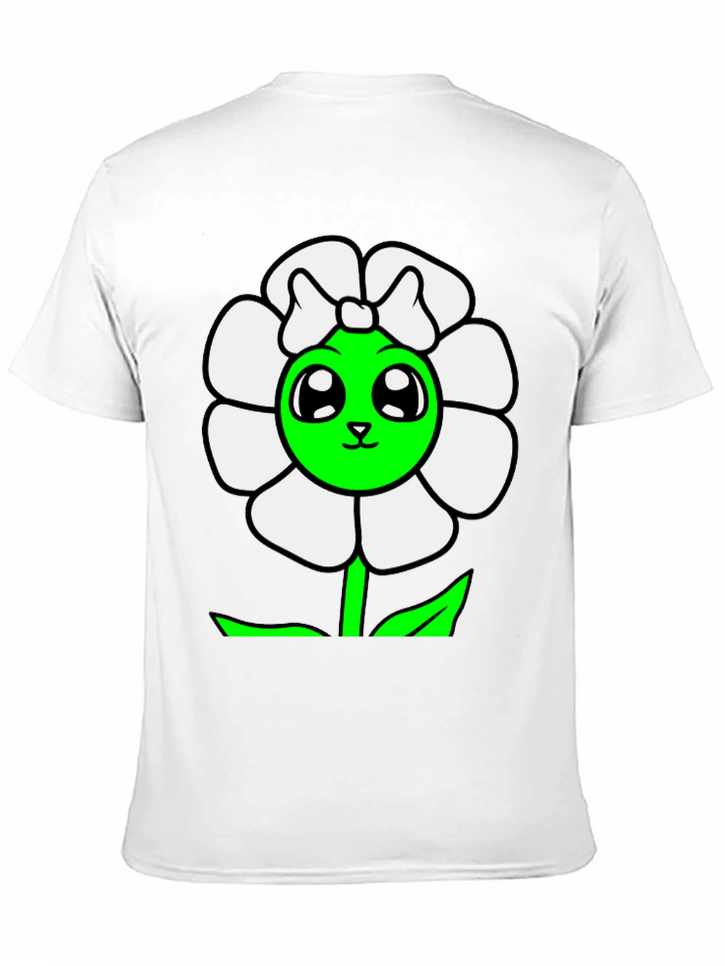 Cute Flower Graphic T-Shirt - Black