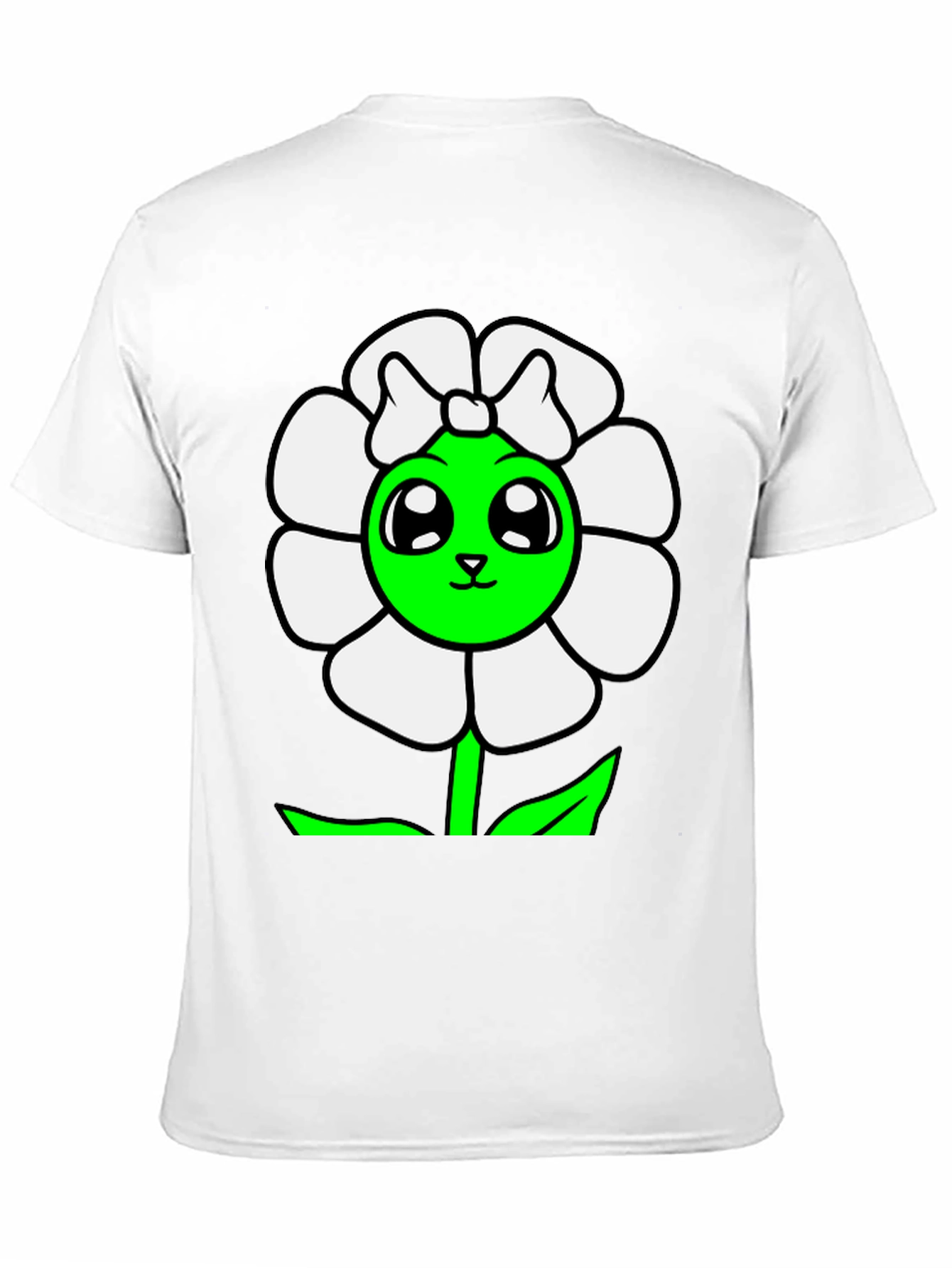 Cute Flower Graphic T-Shirt - Black