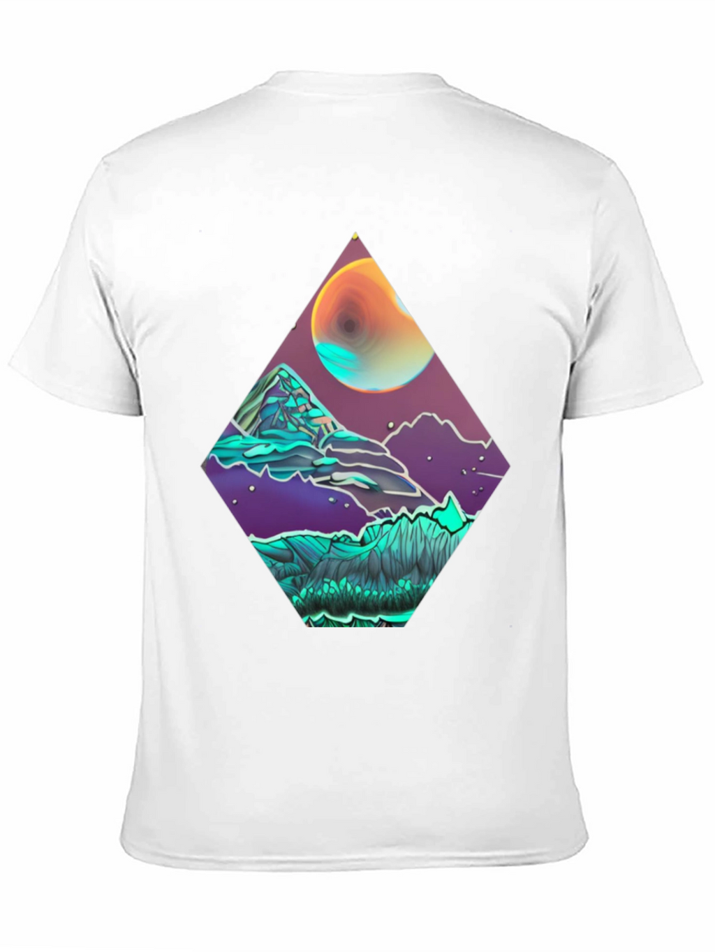 Geometric Moonscape Graphic Tee - Black