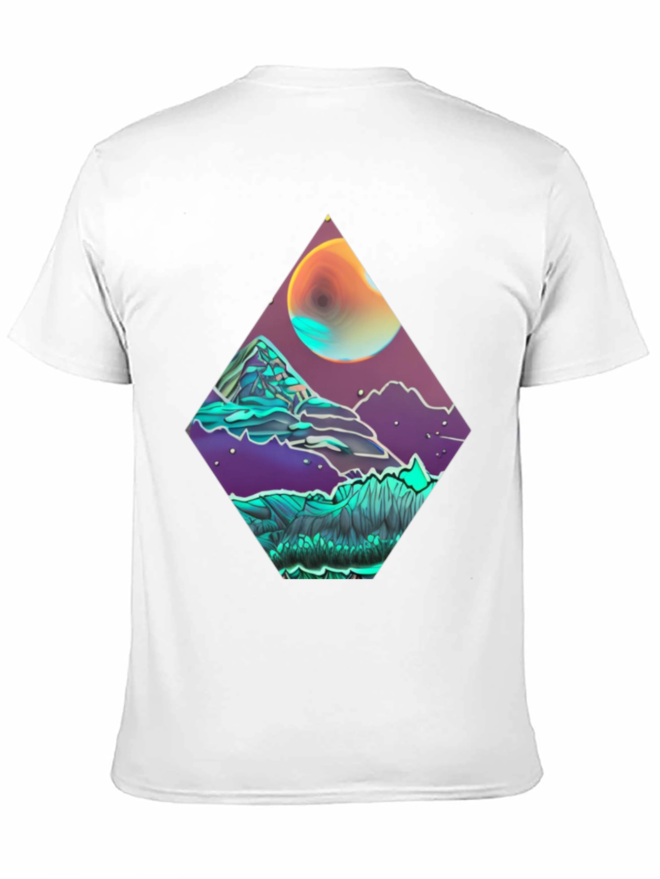 Geometric Moonscape Graphic Tee - Black