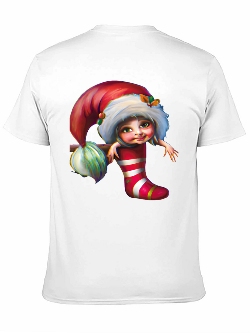 Festive Elf in Stocking Graphic Tee