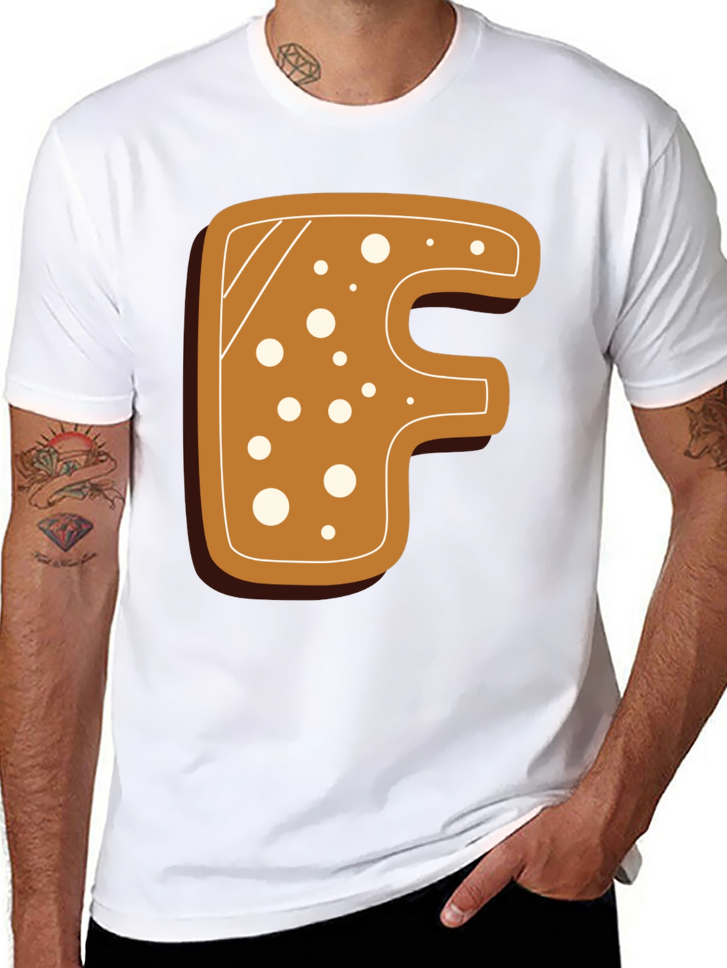 Gingerbread Letter F T-Shirt - Holiday Fun!