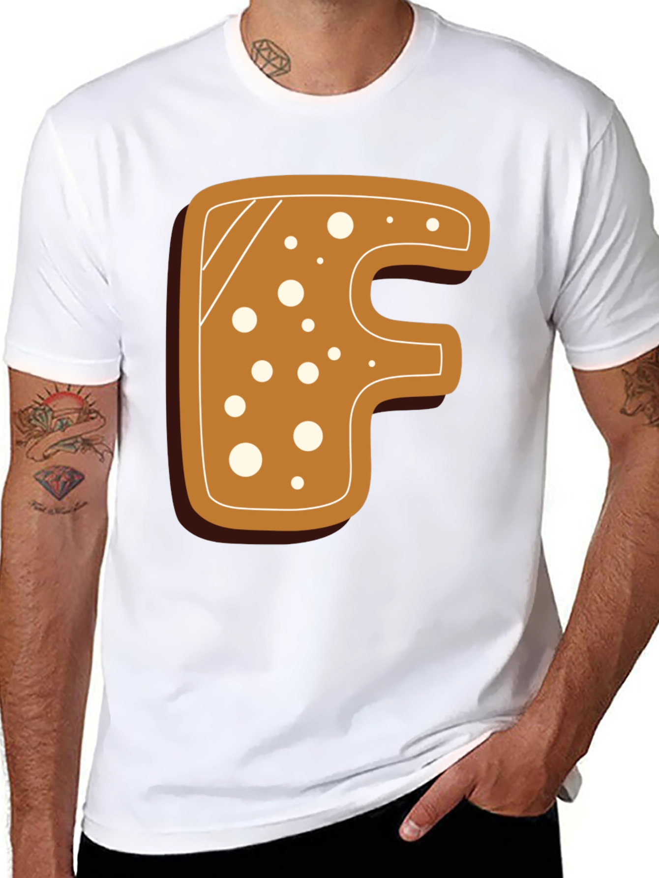 Gingerbread Letter F T-Shirt - Holiday Fun!