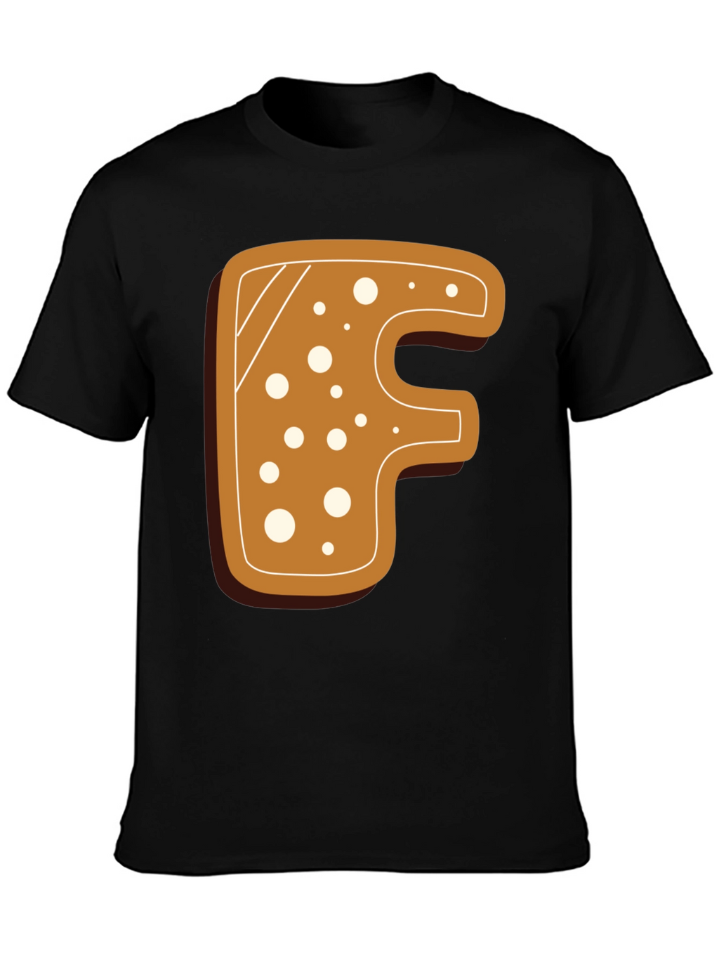 Gingerbread Letter F T-Shirt - Holiday Fun!