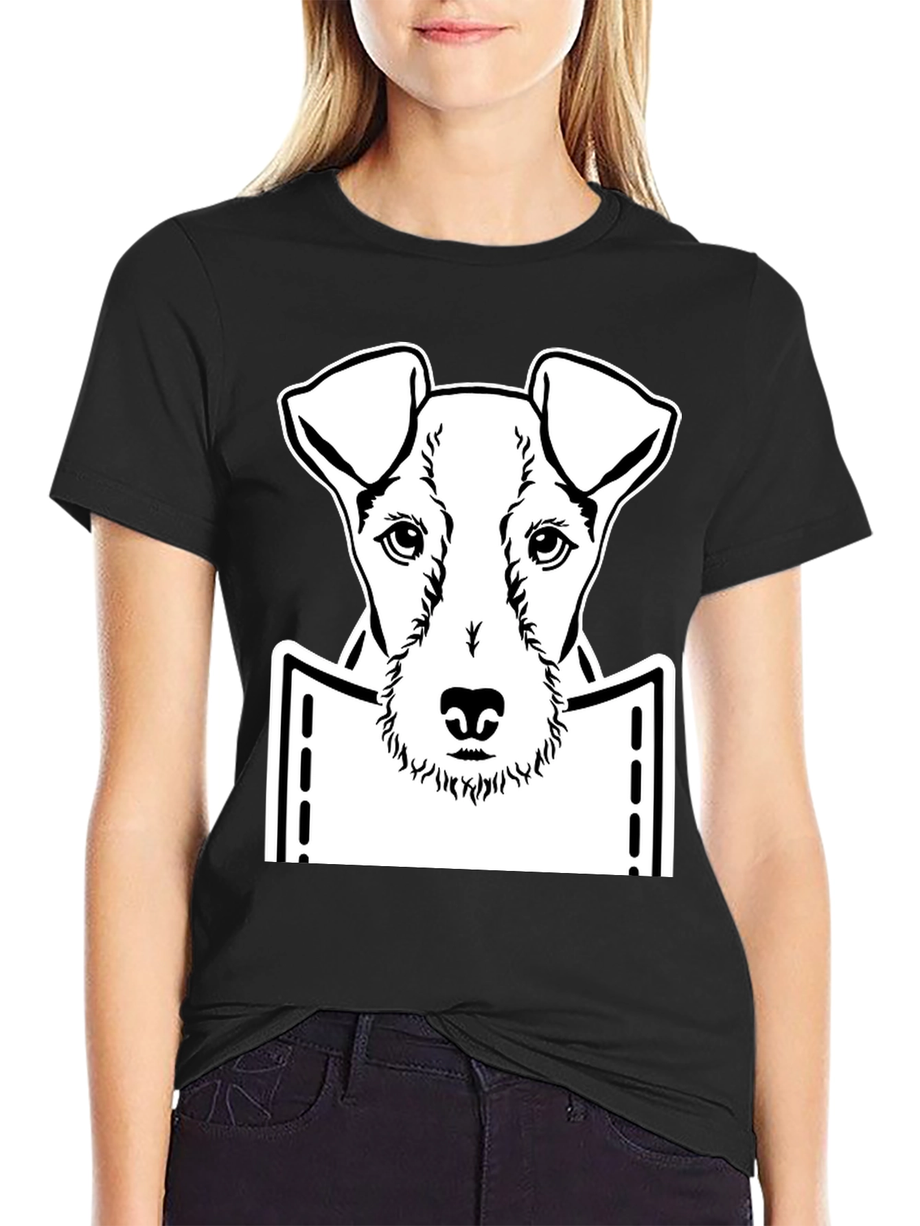 Dog in Pocket Graphic T-Shirt - Trendy Dog Lover Tee
