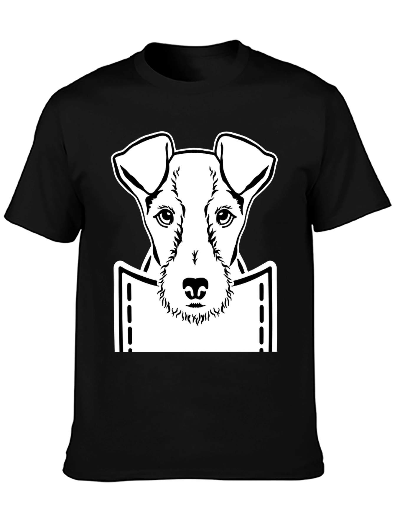 Dog in Pocket Graphic T-Shirt - Trendy Dog Lover Tee