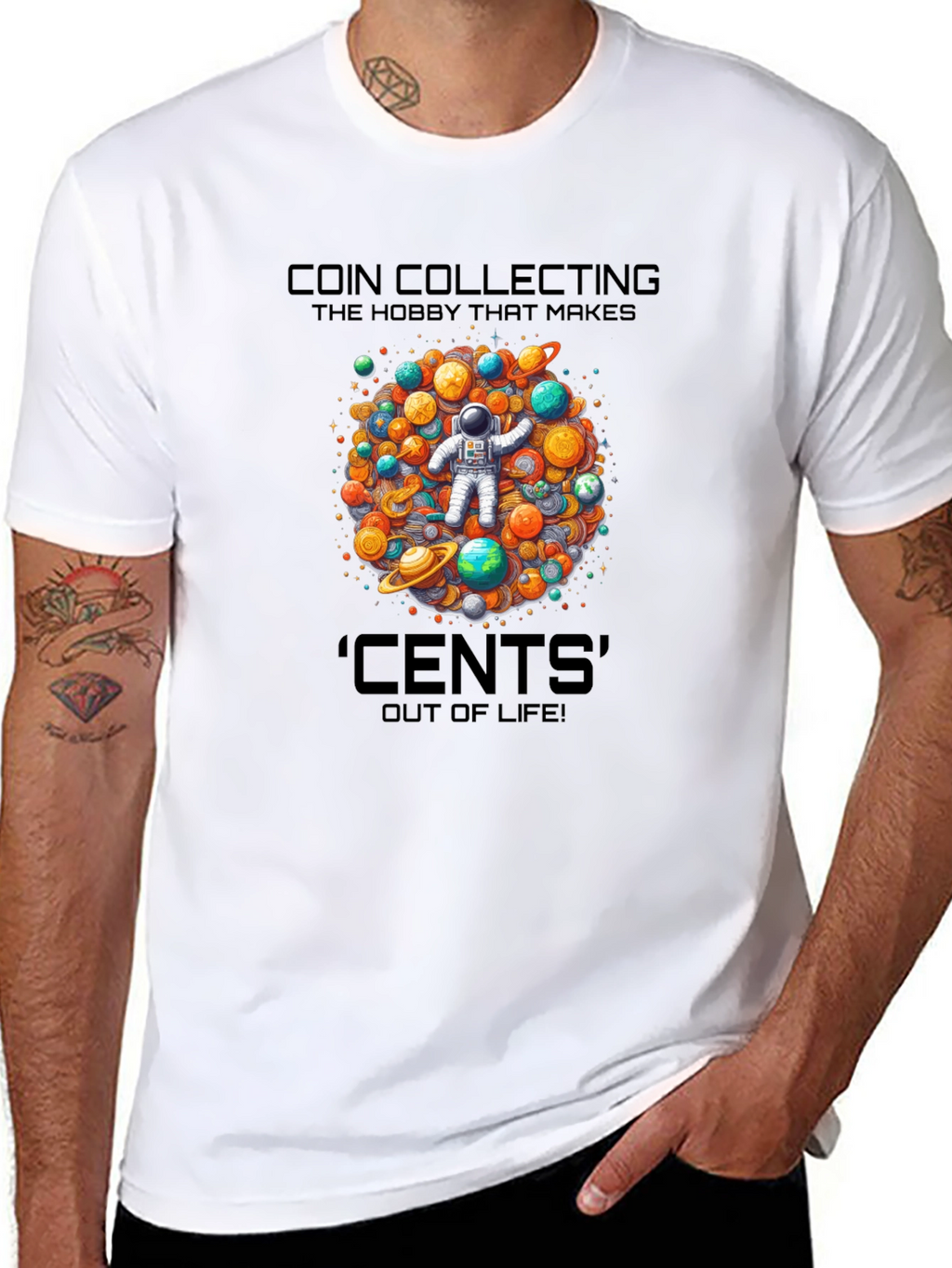 Coin Collecting Hobby T-Shirt - Space Cents