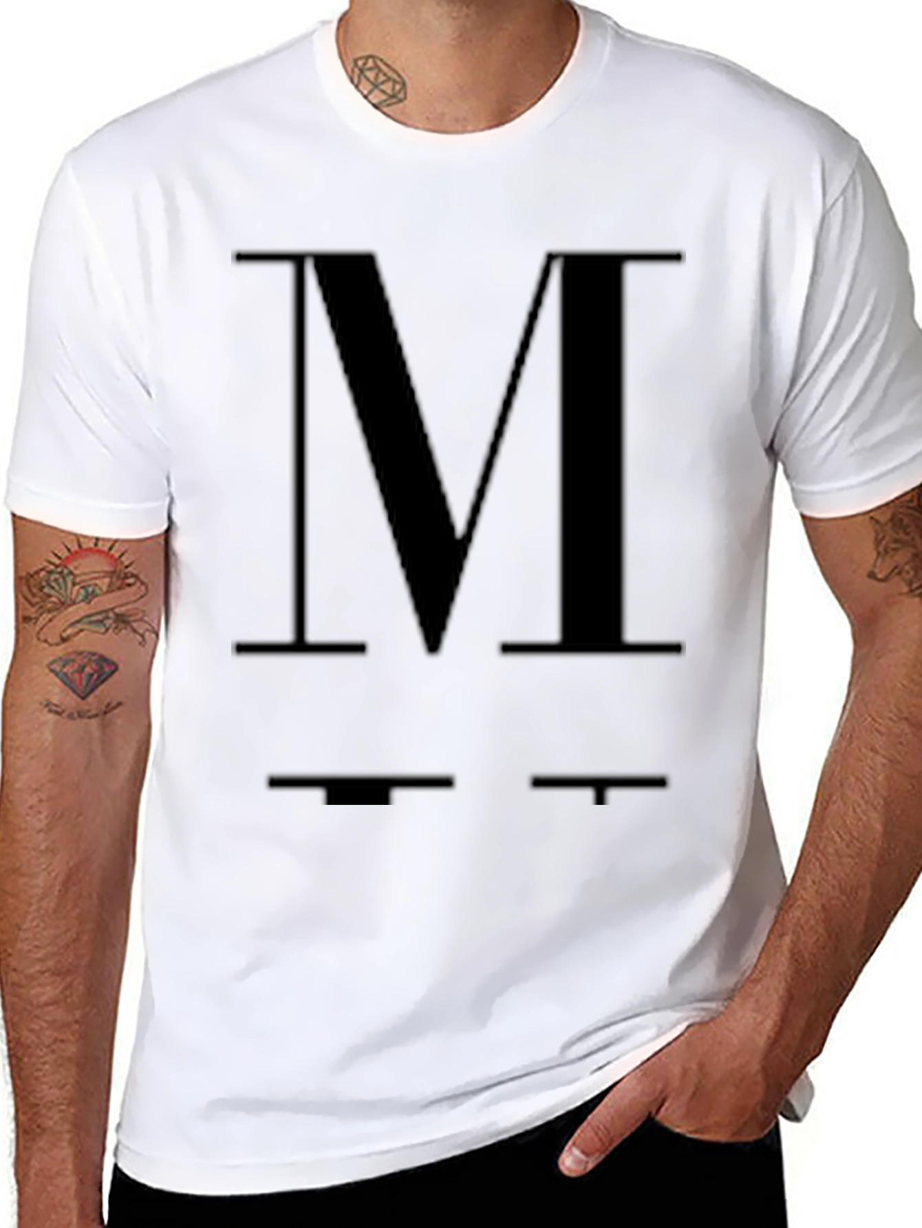 Bold M Graphic Black T-Shirt