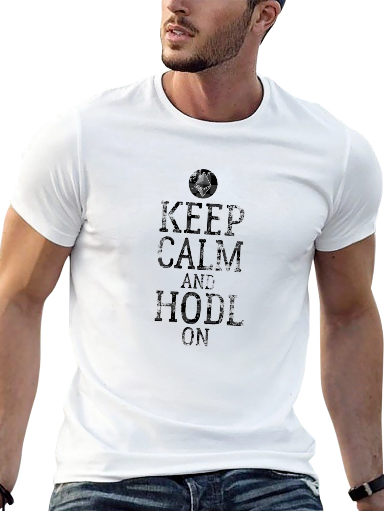 Keep Calm and Hodl On Black T-Shirt