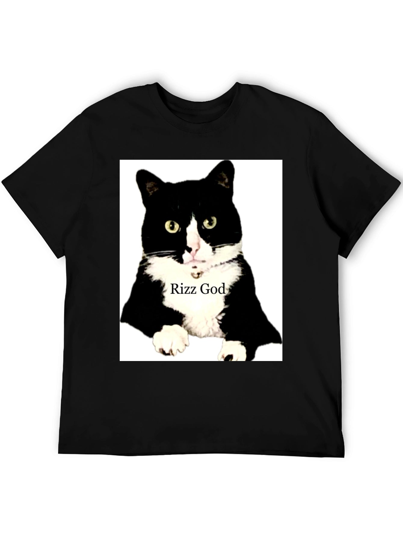 Rizz God Cat Graphic Tee - Funny Pet Lover Shirt
