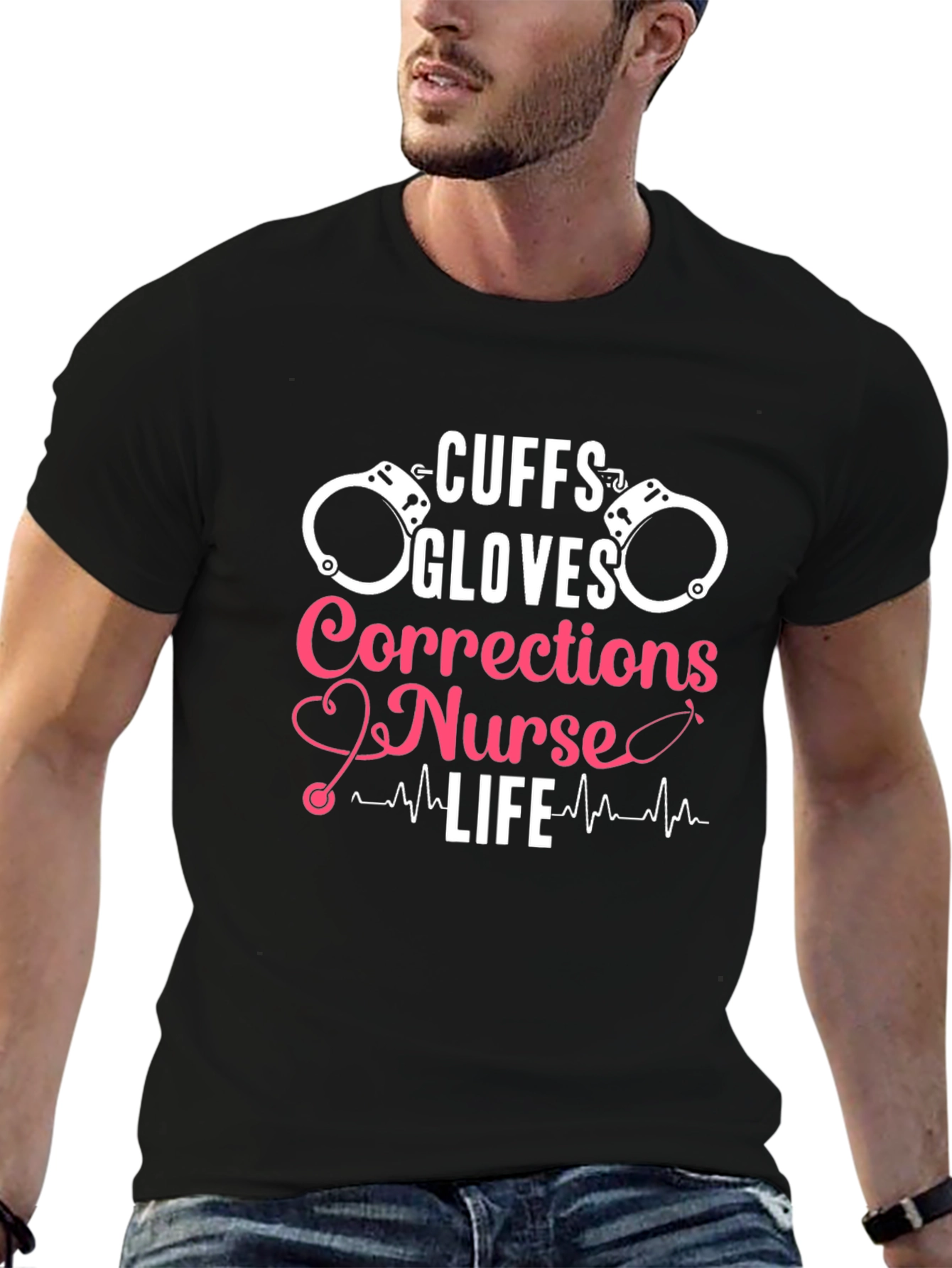 Cuffs Gloves Corrections Nurse Life T-Shirt