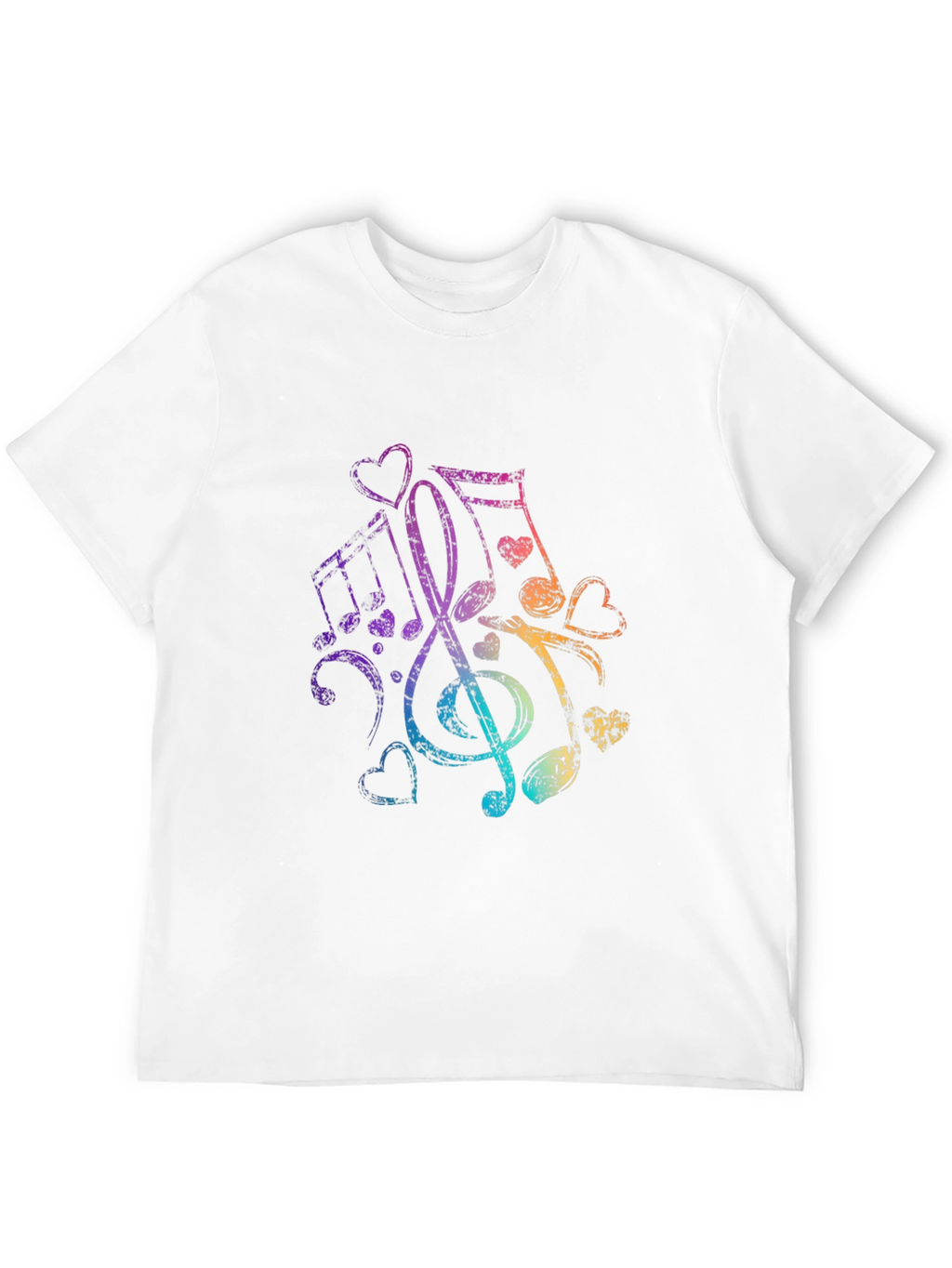 Music Notes Heartbeat Graphic Tee - Black