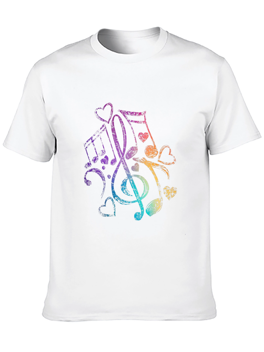 Music Notes Heartbeat Graphic Tee - Black